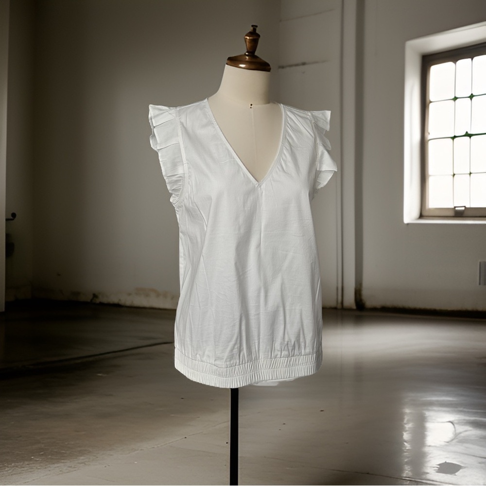 Halogen White short sleeve Dress shirt medium